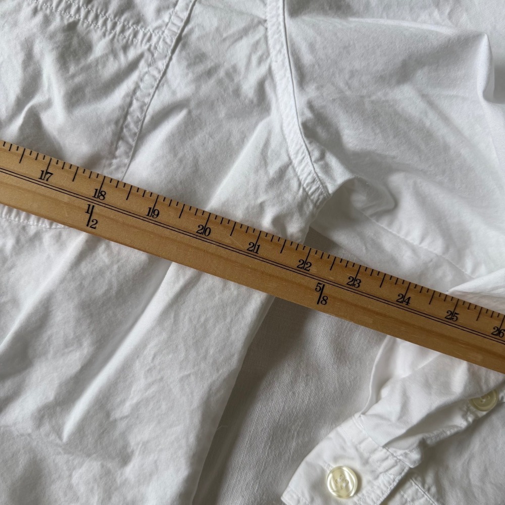 90's Lizsport White Cotton Button Down Long Sleeve Shirt Pocket Size L - Picture 6 of 7